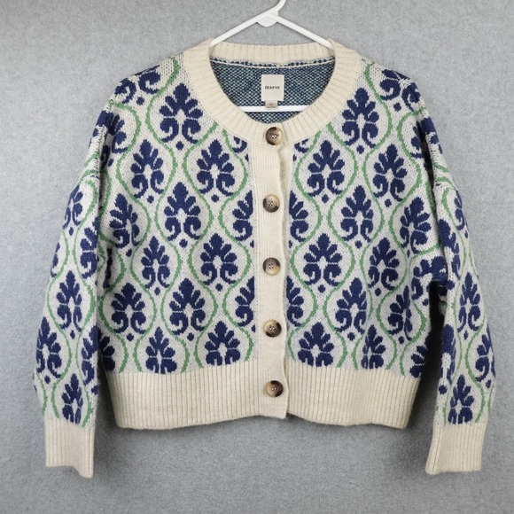 Anthropologie Sweaters - Anthropologie Maeve Cardigan Womens S Knit Floral Pop Graphic Intarsia Nordic
